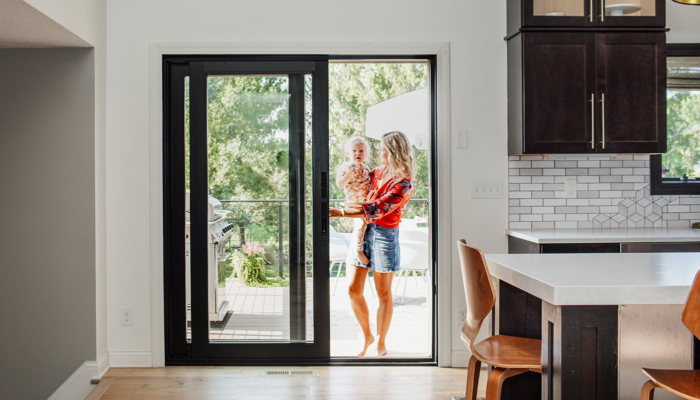 New sliding glass door installation